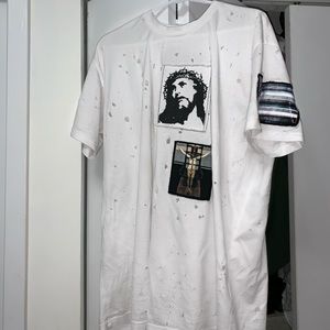 Givenchy distressed white t shirt